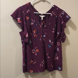 Rebecca Taylor Floral Purple Women's Top - size 8 - 100% silk